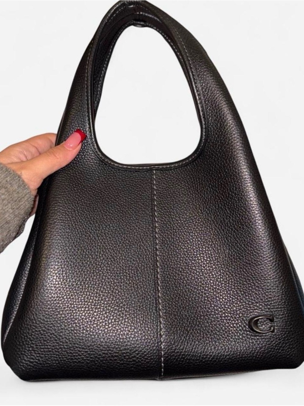 Coach Black Pebbled Leather Shoulder Bag